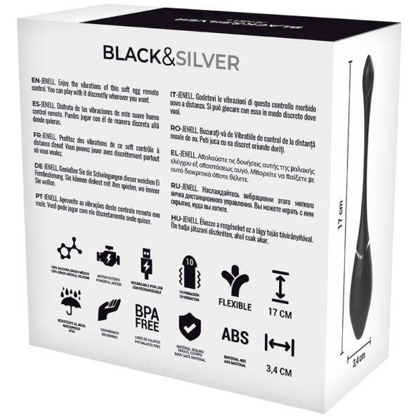 BLACK&SILVER - UF VIBRANT RECHARGEABLE JENELL-BLACK&SILVER-sextoys-lingerie-bdsm-hygiène-sexshop